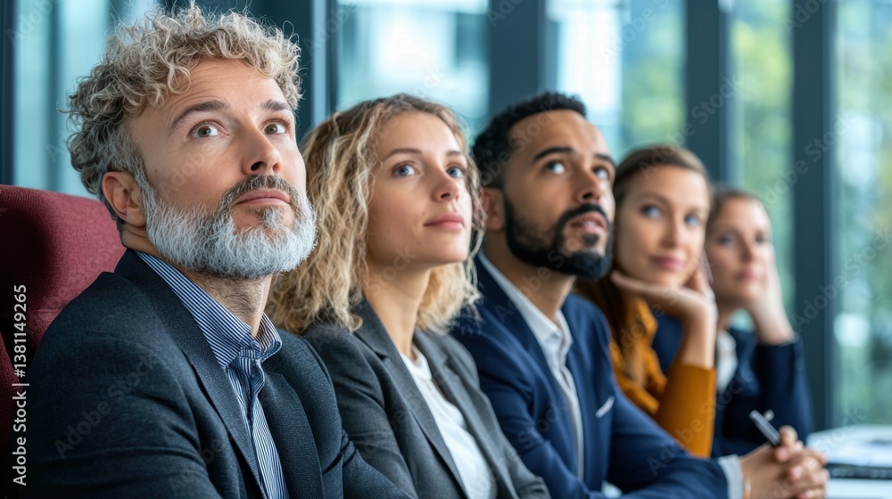 Diverse group of professionals engaged in discussion at conference office setting business environment focused viewpoint Diverse group of professionals engaged in discussion at conference office setting business environment focused viewpoint