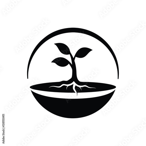 black and white nature logo 