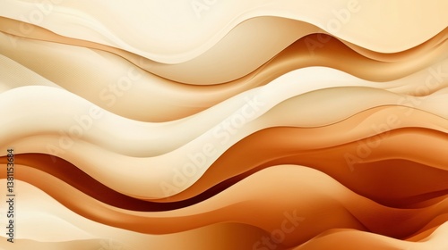 Abstract horizontal banner with vintage fluid shapes in neutral terracotta colors for social media marketing and branding