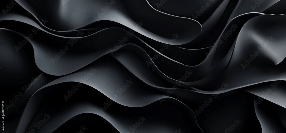 Obraz premium Dark, flowing abstract shapes create a luxurious, smooth, and elegant texture