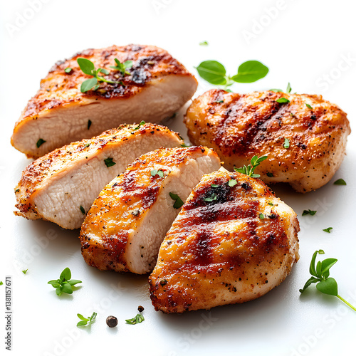 Perfectly cooked fried chicken breast,