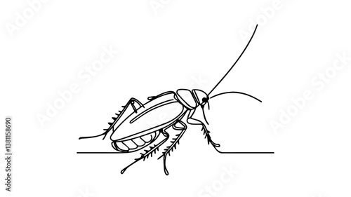 cockroach one line drawing