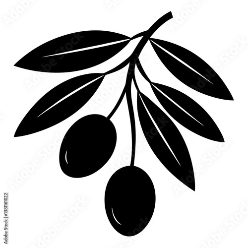 black olives with leaves
