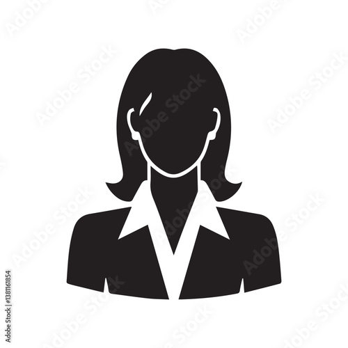 business woman avatar  icon vector illustration