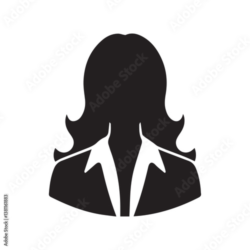 business woman icon silhouette  vector illustration