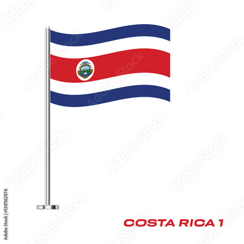 Flag Of Costa Rica 1, Costa Rica 1 flag, National flag of Costa Rica 1. table flag of Costa Rica 1.