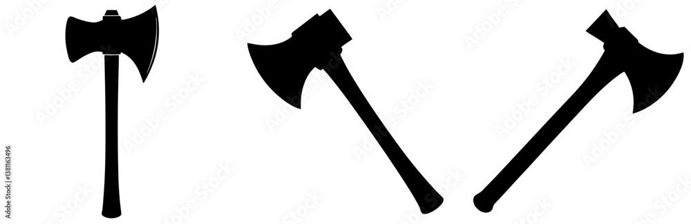Axe Silhouette Vector Art on White Background Axe Silhouette Vector Art on White Background