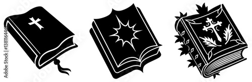 Bible Book Silhouette Vector Art