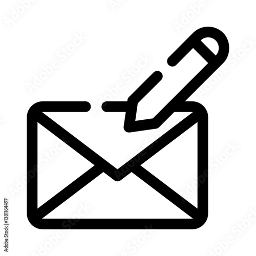 compose mail line icon