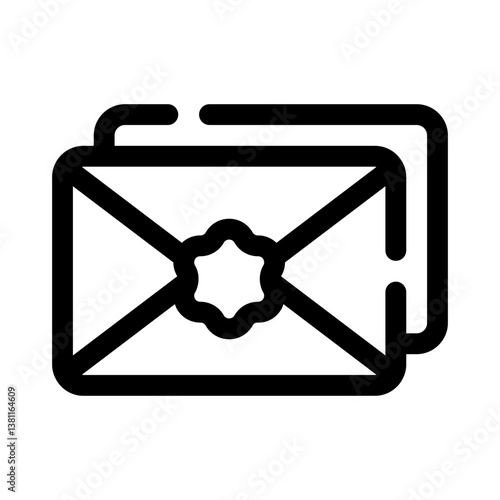 mail sealed line icon