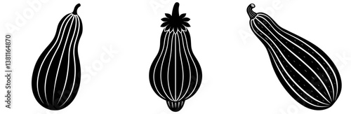  Bitter Gourd Silhouette Vector Art