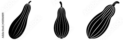  Bitter Gourd Silhouette Vector Art