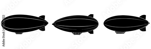  Blimp Silhouette Vector Art