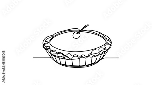 a pie using one continuous line drawing