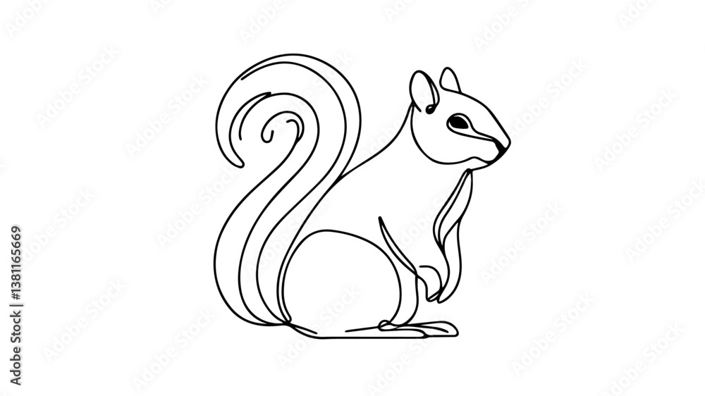 squirrel one line drawing squirrel one line drawing