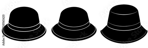 Bucket hat silhouette vector art White background