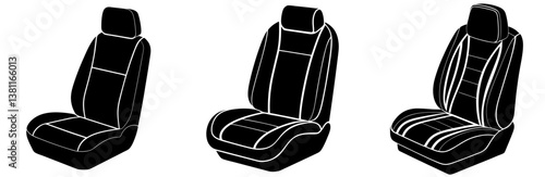 Car Seat Silhouette Vector Art