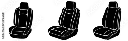 Car Seat Silhouette Vector Art