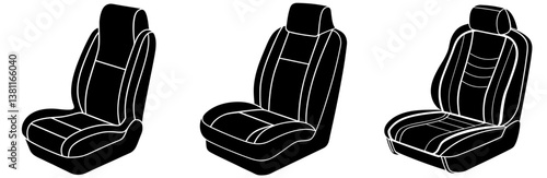 Car Seat Silhouette Vector Art