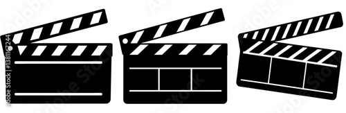 Clapperboard Silhouette Vector Art