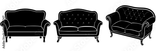 Couch Silhouette Vector Art