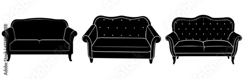 Couch Silhouette Vector Art