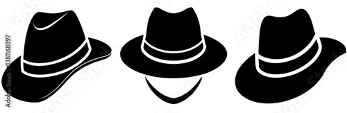 Detective Hat Silhouette Vector Art
