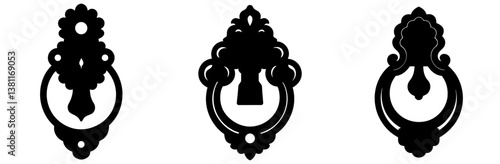 Door Knocker Silhouette Vector Art