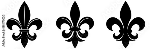 Fleur de Lis Silhouette Vector Art on White Background