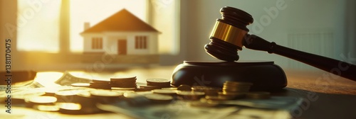 Foreclosure Auction Gavel, House, Money