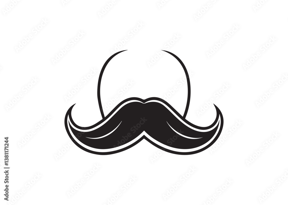Obraz premium Moustache silhouette Vector