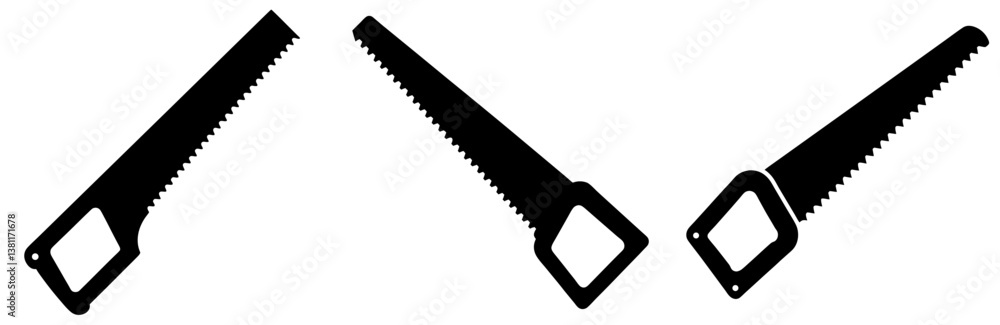Hacksaw Silhouette Vector Art on White Background Hacksaw Silhouette Vector Art on White Background