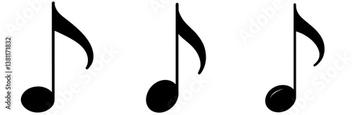 Half Rest Note Silhouette Vector Art on White Background