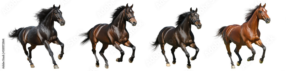 Horses Set On transparent Background Horses Set On transparent Background