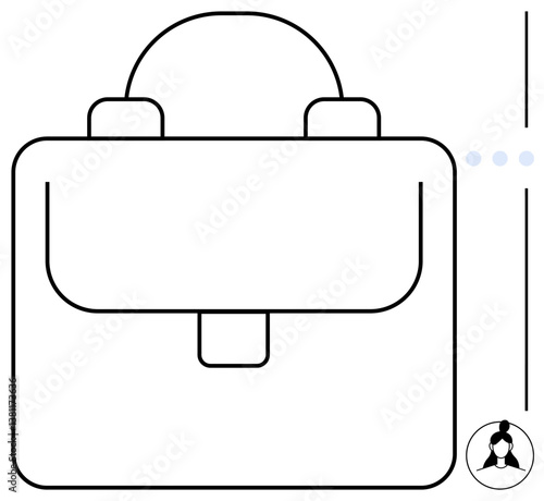 Outline-style briefcase with simple shapes and smooth edges. Ideal for business, work, professionalism, career, minimalism, corporate branding, flat simple metaphor