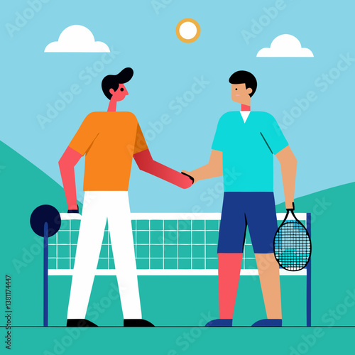 Two tennis player with ball