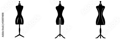 Mannequin Silhouette Vector Art on White Background