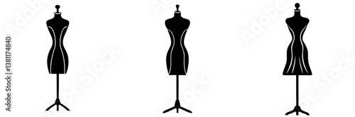 Mannequin Silhouette Vector Art on White Background