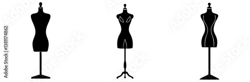 Mannequin Silhouette Vector Art on White Background