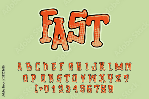 Alphabet Vintage Custom Type Cartoon Vector