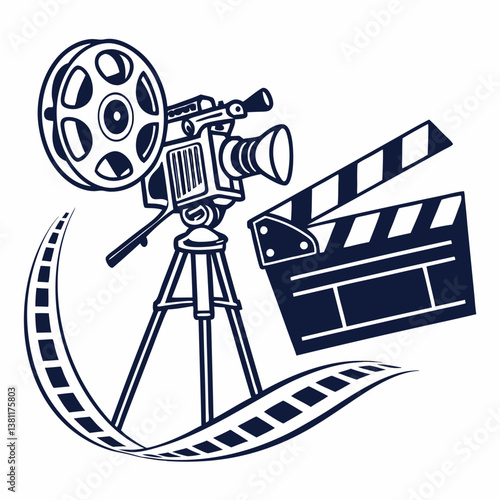 movie camera and film reel