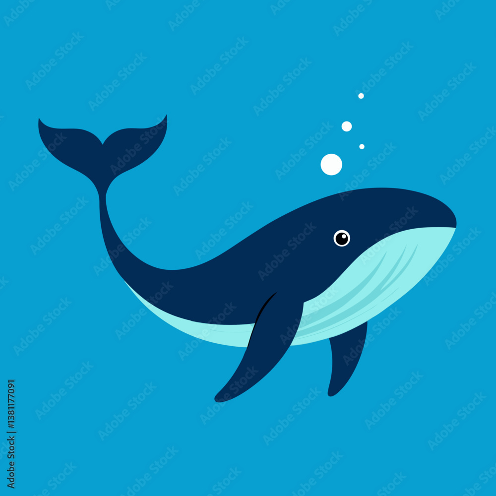 Fototapeta premium vector illustration of a cartoon whale 