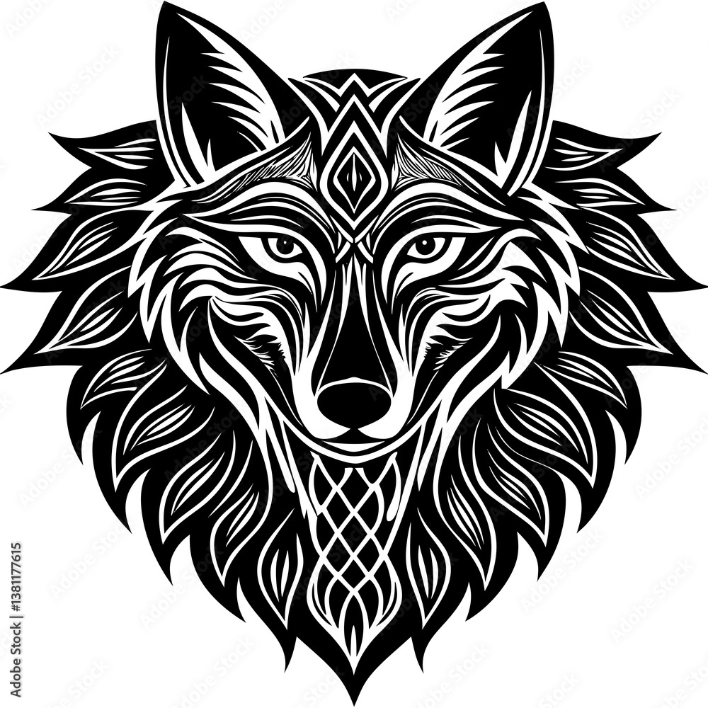 Fototapeta premium wolf head tattoo
