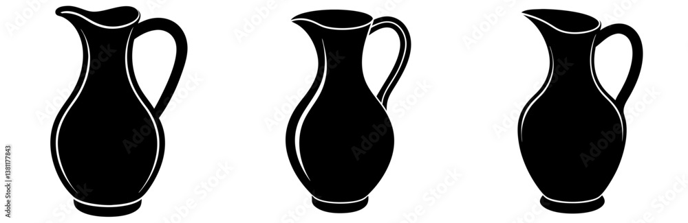 Pitcher Logo Silhouette Vector Art on White Background Pitcher Logo Silhouette Vector Art on White Background