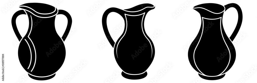 Pitcher Logo Silhouette Vector Art on White Background Pitcher Logo Silhouette Vector Art on White Background