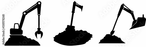 Power Symbol Silhouette Vector Art on White Background