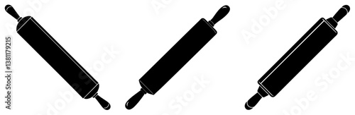 Rolling Pin Vector Art Illustration on White Background