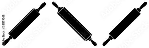 Rolling Pin Vector Art Illustration on White Background