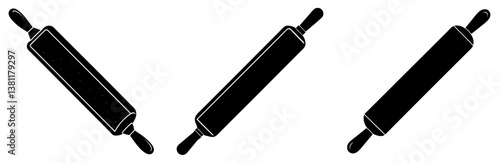 Rolling Pin Vector Art Illustration on White Background