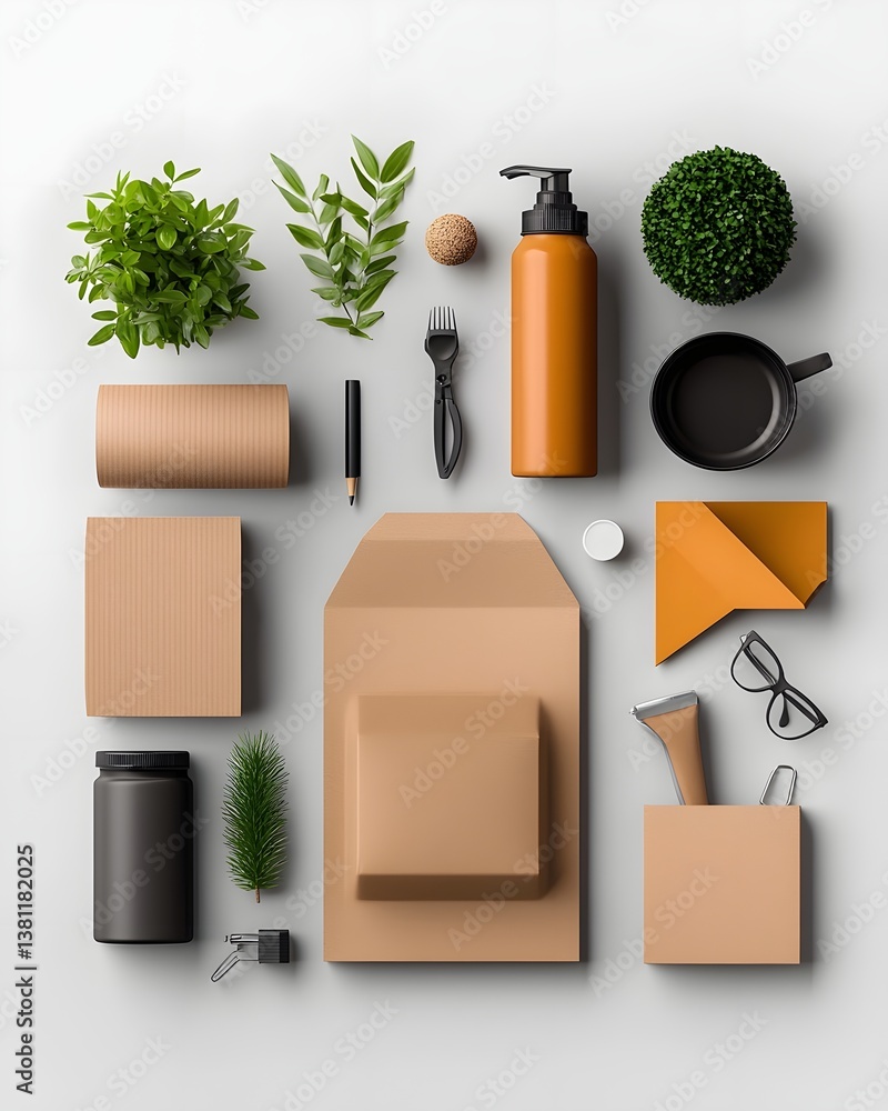 Sustainable product packaging with geometric layout